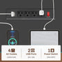 Sikaic L Shaped Reversible LED Gaming Desk with Power Outlets Strip Monitor Shelf Keyboard Tray Pegboard and Storage Shelves Black