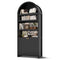 Sikaic Bookcase 81 Inches Tall Arched 6-Tier Bookcase with Door Black Black / Engineered Wood / Modern