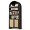 Sikaic Bookcase 81 Inches Tall Arched 6-Tier Bookcase with Door Black Oak Black / Engineered Wood / Modern