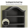 Sikaic Bookcase 82.7" Tall Arched Bookcase with Drawer & Doors Black Black / Engineered Wood / Modern