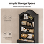 Sikaic Bookcase 82.7" Tall Arched Bookcase with Drawer & Doors Black Black / Engineered Wood / Modern