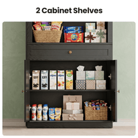 Sikaic Bookcase 82.7" Tall Arched Bookcase with Drawer & Doors Black Black / Engineered Wood / Modern