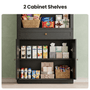 Sikaic Bookcase 82.7" Tall Arched Bookcase with Drawer & Doors Black Black / Engineered Wood / Modern