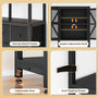 Sikaic Bookshelf 6 Tier Industrial Convertible L Shaped Corner Bookshelf with 6 Fabric Drawers Black Black / Engineered Wood / Modern