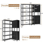 Sikaic Bookshelf 6 Tier Industrial Convertible L Shaped Corner Bookshelf with 6 Fabric Drawers Black Black / Engineered Wood / Modern