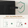 Sikaic Bookshelf Sikaic Arch Bookshelf with LED Cabinets and Adjustable Shelves Matte Black Black / Engineered Wood / Modern