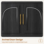 Sikaic Bookshelf Sikaic Arch Bookshelf with LED Cabinets and Adjustable Shelves Matte Black Black / Engineered Wood / Modern