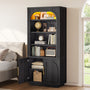 Sikaic Bookshelf Sikaic Arch Bookshelf with LED Cabinets and Adjustable Shelves Matte Black Black / Engineered Wood / Modern