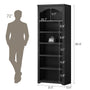 Sikaic Bookshelf 80.9 inch Tall Arched 6-Tier Bookshelf with Roman Column Design Black Black / Engineered Wood / Vintage