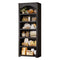 Sikaic Bookshelf 80.9 inch Tall Arched 6-Tier Bookshelf with Roman Column Design Black Black / Engineered Wood / Vintage
