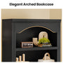 Sikaic Bookshelf 80.9 inch Tall Arched 6-Tier Bookshelf with Roman Column Design Black Black / Engineered Wood / Vintage