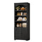 Sikaic Bookshelf 81 inch Tall Arched 6-Tier Bookshelf with Cabinet Door & Adjustable Shelves Black Black / Engineered Wood / Vintage