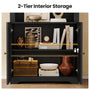 Sikaic Bookshelf 81 inch Tall Arched 6-Tier Bookshelf with Cabinet Door & Adjustable Shelves Black Black / Engineered Wood / Vintage