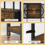 Sikaic Bookshelf 6 Tier Industrial Convertible L Shaped Corner Bookshelf with 6 Fabric Drawers Rustic Brown Brown / Engineered Wood / Modern