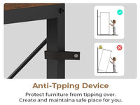 Sikaic Bookshelf 6 Tier Industrial Convertible L Shaped Corner Bookshelf with 6 Fabric Drawers Rustic Brown Brown / Engineered Wood / Modern