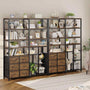 Sikaic Bookshelf 7-Tier Industrial Convertible Bookshelf with 6 Fabric Drawers Rustic Brown Brown / Industrial / Engineered Wood