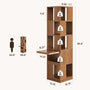 Sikaic Bookshelf Sikaic 360° Rotating Bookshelf with Hidden Desk Walnut color Walnut color / Engineered Wood / Mid-Century Modern