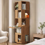 Sikaic Bookshelf Sikaic 360° Rotating Bookshelf with Hidden Desk Walnut color Walnut color / Engineered Wood / Mid-Century Modern