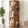 Sikaic Bookshelf Sikaic 360° Rotating Bookshelf with Hidden Desk Walnut color Walnut color / Engineered Wood / Mid-Century Modern