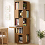Sikaic Bookshelf Sikaic 360° Rotating Bookshelf with Hidden Desk Walnut color Walnut color / Engineered Wood / Mid-Century Modern