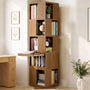 Sikaic Bookshelf Sikaic 360° Rotating Bookshelf with Hidden Desk Walnut color Walnut color / Engineered Wood / Mid-Century Modern