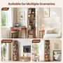 Sikaic Bookshelf Sikaic 6-Tier 360° Rotating Bookshelf with Fluted Storage Cabinet Walnut Walnut / Engineered Wood & Solid Wood / Modern