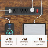 Sikaic L Shaped Reversible LED Gaming Desk with Power Outlets Strip Monitor Shelf Keyboard Tray Pegboard and Storage Shelves Brown