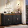 Sikaic Buffet Cabinet 60 Inch Sideboard Buffet Cabinet with Storage Power Black Black / Engineered Wood / Modern