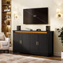 Sikaic Buffet Cabinet 60 Inch Sideboard Buffet Cabinet with Storage Power Black Black / Engineered Wood / Modern