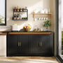Sikaic Buffet Cabinet 60 Inch Sideboard Buffet Cabinet with Storage Power Black Black / Engineered Wood / Modern