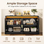 Sikaic Buffet Cabinet 60 Inch Sideboard Buffet Cabinet with Storage Power Black Black / Engineered Wood / Modern