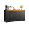 Sikaic Buffet Cabinet 60 Inch Sideboard Buffet Cabinet with Storage Power Black Black / Engineered Wood / Modern
