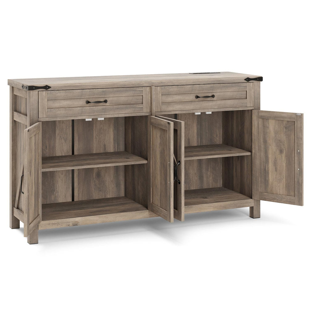 Sikaic Buffet Cabinet 55 Inches Buffet Cabinet Grey Grey / Engineered Wood / Farmhouse