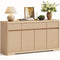 Sikaic Buffet Cabinet 57 Inch Fluted Buffet Cabinet with Storage Natural Oak Natural / Engineered Wood / Modern