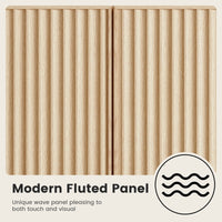 Sikaic Buffet Cabinet 57 Inch Fluted Buffet Cabinet with Storage Natural Oak Natural / Engineered Wood / Modern