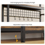 Sikaic Buffet Cabinet 47.5" Kitchen Bakers Rack with Power Outlet & LED Light Rustic Brown Rustic Brown / Rustic / Metal
