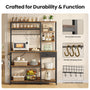 Sikaic Buffet Cabinet 47.5" Kitchen Bakers Rack with Power Outlet & LED Light Rustic Brown Rustic Brown / Rustic / Metal