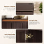 Sikaic Buffet Cabinet 60 Inch Sideboard Buffet Cabinet with Storage Power Walnut Walnut / Engineered Wood / Modern
