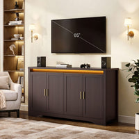 Sikaic Buffet Cabinet 60 Inch Sideboard Buffet Cabinet with Storage Power Walnut Walnut / Engineered Wood / Modern