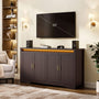 Sikaic Buffet Cabinet 60 Inch Sideboard Buffet Cabinet with Storage Power Walnut Walnut / Engineered Wood / Modern