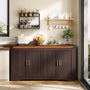 Sikaic Buffet Cabinet 60 Inch Sideboard Buffet Cabinet with Storage Power Walnut Walnut / Engineered Wood / Modern