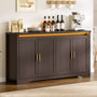 Sikaic Buffet Cabinet 60 Inch Sideboard Buffet Cabinet with Storage Power Walnut Walnut / Engineered Wood / Modern