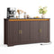 Sikaic Buffet Cabinet 60 Inch Sideboard Buffet Cabinet with Storage Power Walnut Walnut / Engineered Wood / Modern