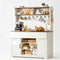 Sikaic Buffet Cabinet 47.2 inch Bakers Rack with Storage and Drop Leaf,  White Walnut & White / Engineered Wood / Farmhouse