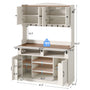 Sikaic Buffet Cabinet Farmhouse-style kitchen storage cabinet with charging station, white Walnut & White / Engineered Wood / Farmhouse