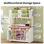 Sikaic Buffet Cabinet Farmhouse-style kitchen storage cabinet with charging station, white Walnut & White / Engineered Wood / Farmhouse