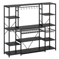 Sikaic Coffee Bar Coffee Bar with Power Outlet Black Black / Engineered Wood / Modern