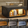 Sikaic Coffee Table Sikaic Lift-Top Coffee Table with LED & Charging Station Matte Black Black / Engineered Wood / Modern