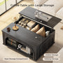 Sikaic Coffee Table Sikaic Lift-Top Coffee Table with LED & Charging Station Matte Black Black / Engineered Wood / Modern