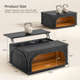 Sikaic Coffee Table Sikaic Lift-Top Coffee Table with LED & Charging Station Matte Black Black / Engineered Wood / Modern